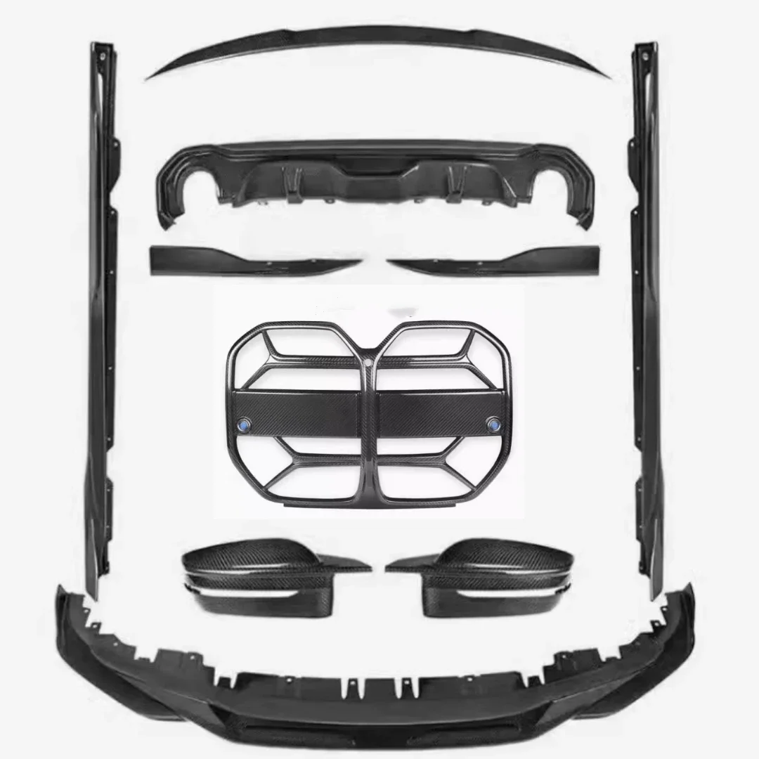 Carbon Fiber Body Kit Front Rear Lip For BMW 4 Series G26 Modified Tail Wing Griil Mask Side Skirt