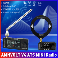 AMNVOLT V4 ATS MINI SI4732 Radio ALL Band DSP Radio FM AM SSB LSB USB Receiver, built-in Hi-Z Headphone Amplifier Circuit