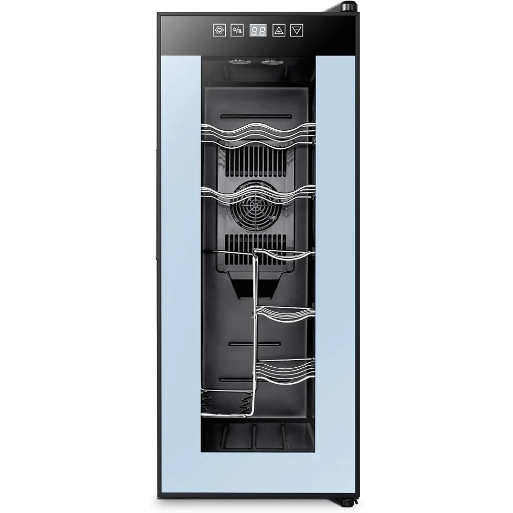 

Wine Refrigerator with Thermoelectric Cooling, Vertical and Horizontal Storage, Leakproof & Quiet Mini Fridge, Wine Cooler