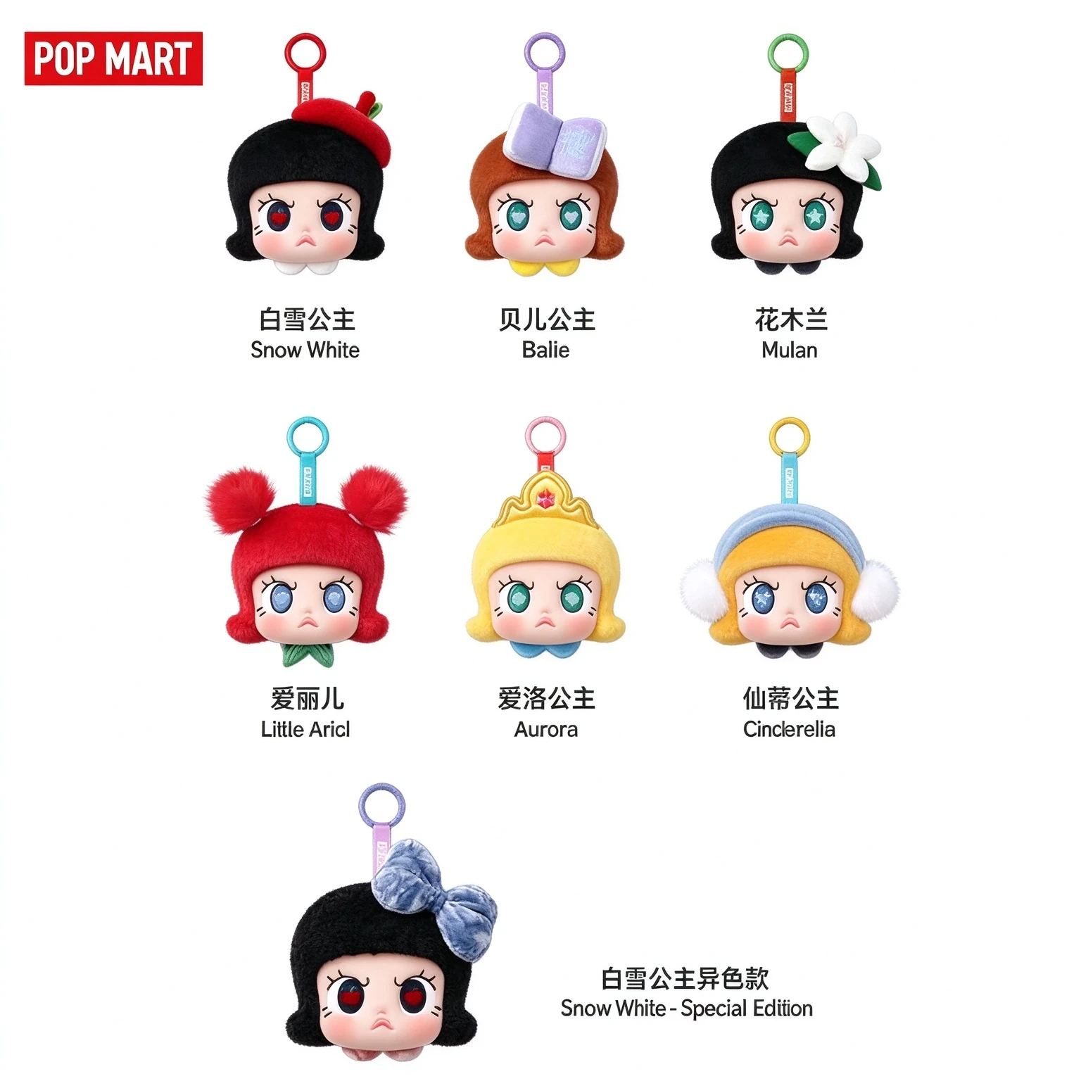 POP MART Angry Molly [PLAY] Disney Princess Series Mini Bag Blind Box Original Toys Guess Bag Mystery Box Doll Anime Figure