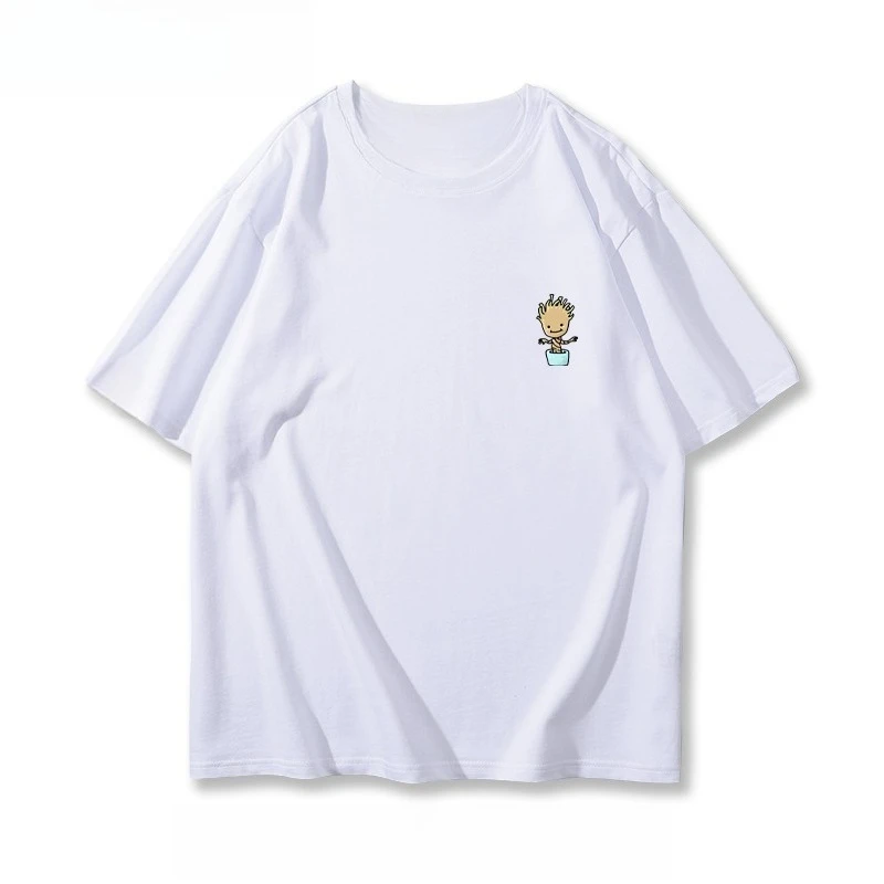 Marvel Guardianes de la Galaxia Camiseta de manga corta Ropa para hombres y mujeres Vestido de verano Cuello redondo Deportes Casual Manga corta