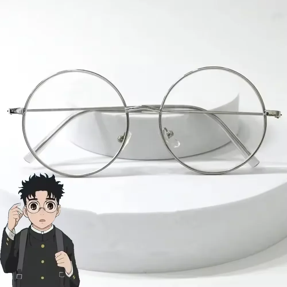 Cosplay Anime Round Glasses Anime Frame Round Metal Flat Retro Art Glassesed Adult Clothing Props Disguise Glasses Gifts