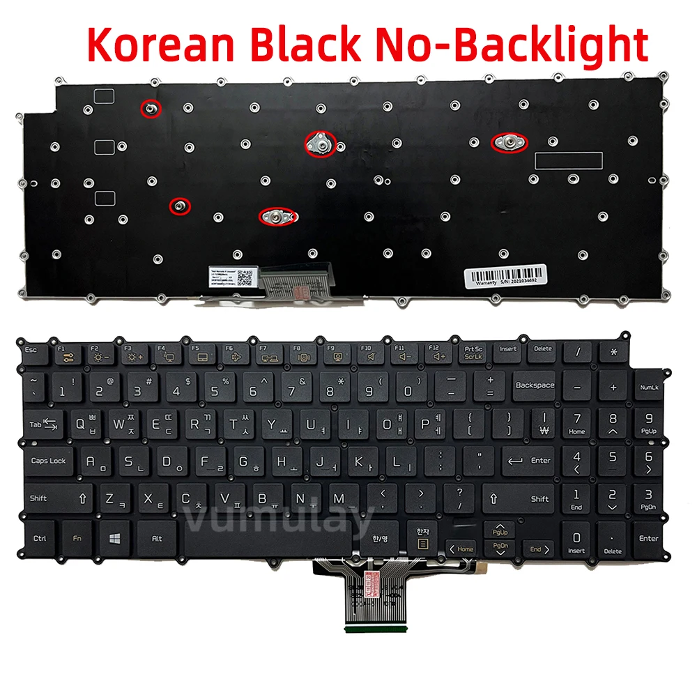 Korean Backlit Keyboard for LG Gram 15Z90N 15Z90N-N 15Z90N-R 15Z90N-V 15Z90C 15Z95N 15Z990 15ZB990 15ZD990 LG15Z99 White Black