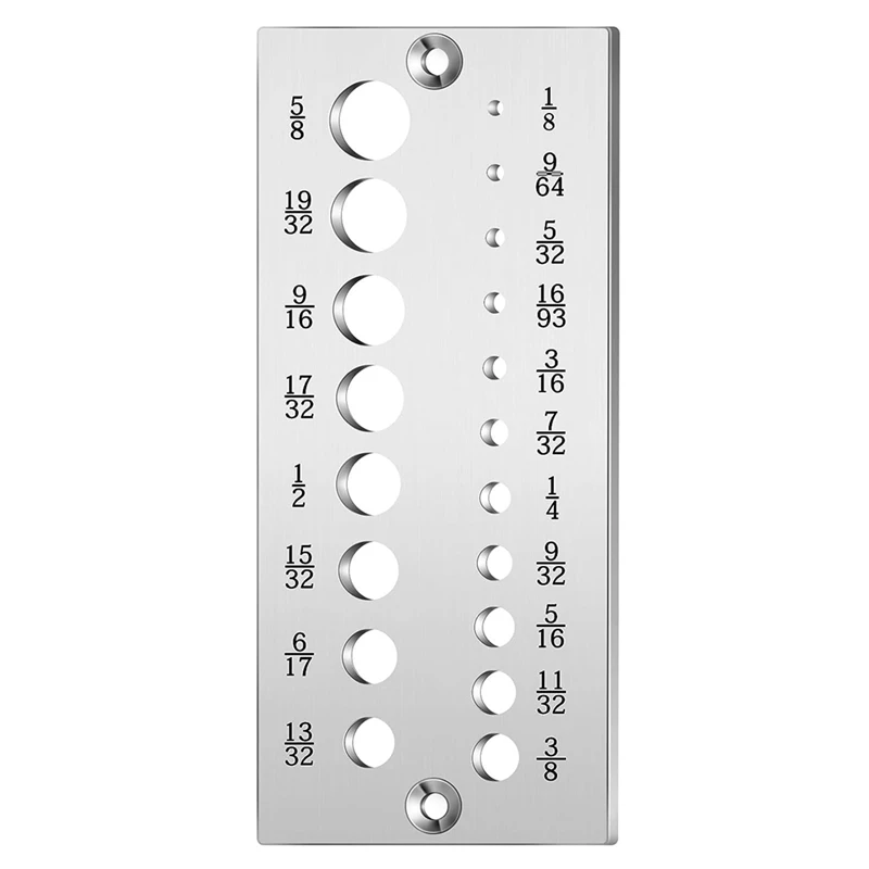 

1 Piece Steel Dowel Plate Wood Dowel Rod Maker Dowel Plate Silver Metal With 19 Holes From 1/8 Inch To 5/8 Inch For Woodworking