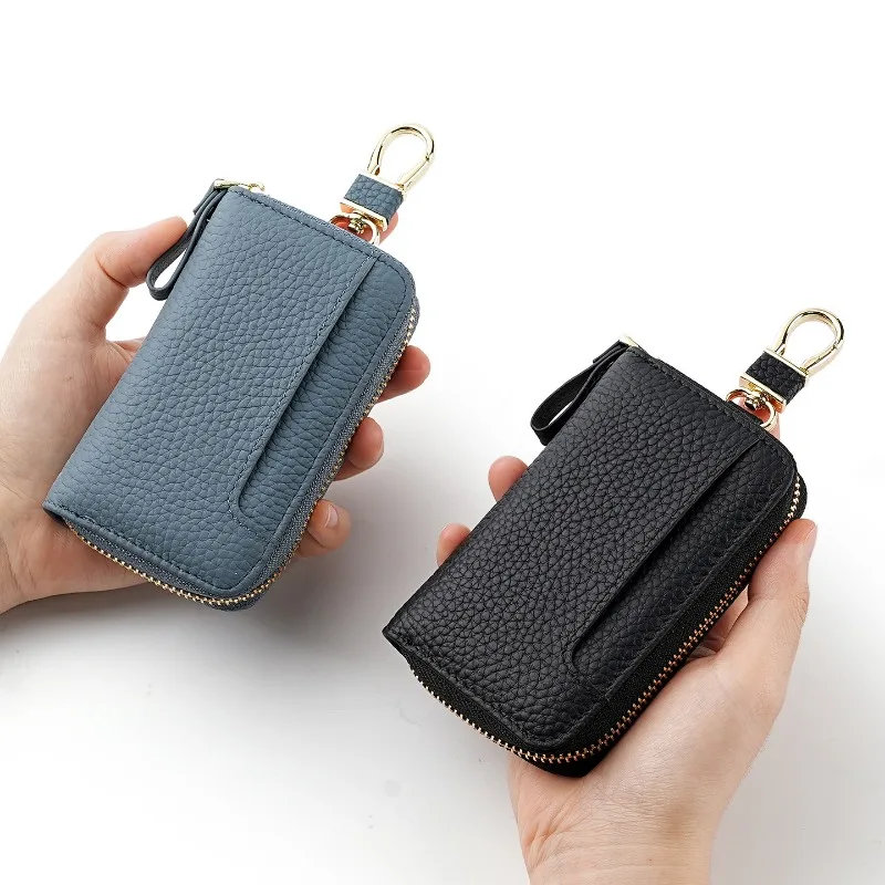 

Genuine Leather Unisex Key Bag Multifunction Keys Organizer Wallet Holder Smart Housekeeper Car Small Key Case Keys Pouch Bag