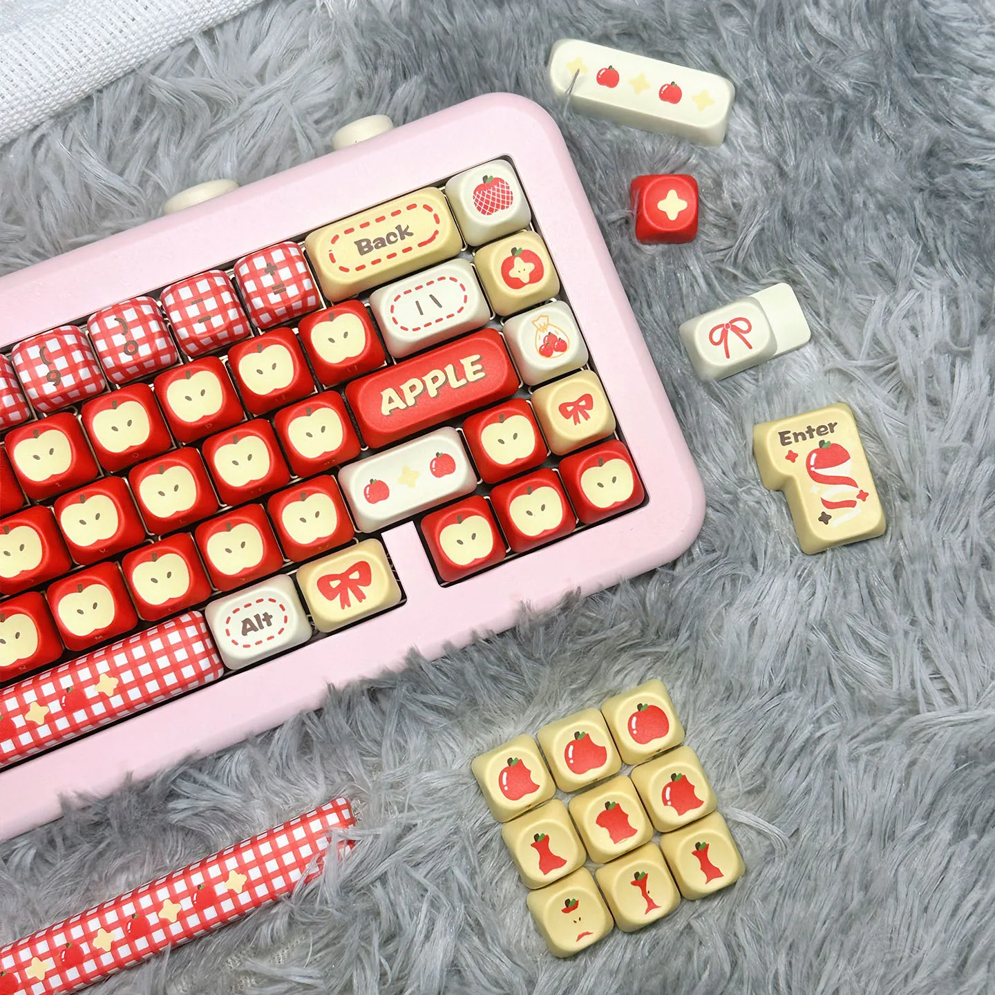 

Red Fruits Theme Keycaps Set Customization PBT Sublimation MOA Profile Keyboard Cap for Mechanical Keyboard Accessories Gift