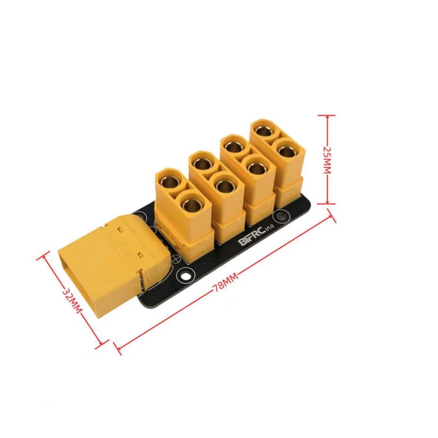 XT30 para 4 vias XT30 / XT90 para placa de distribuição de energia XT90 de 4 vias para carros RC, barcos, submarinos, robôs de aeronaves