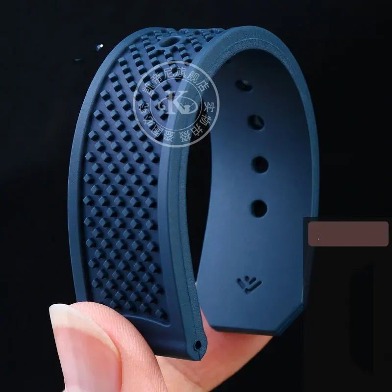 حزام ساعة مطاطي كبير للرجال لساعة كارتييه كاليبر W7100055/WGCA0010 حزام ساعة مطاطي 23 مللي متر 24 مللي متر حزام مقاوم للماء والغبار