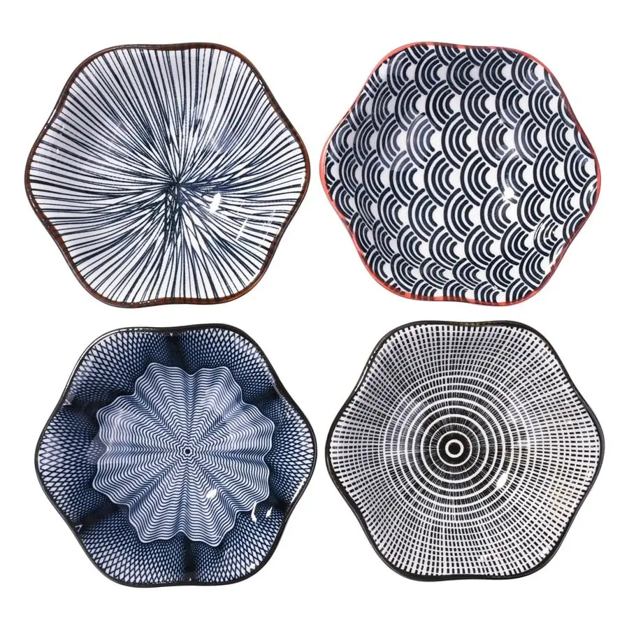 

Набор из 4 керамических чашечек для соевого соуса, соусников, мисок для закусок, для суши, приправ и холодных блюд B