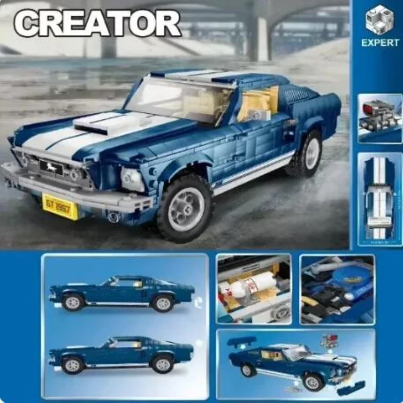 

Новый 21047 Ford Mustangs, модель спортивного гоночного автомобиля, совместимая с 10265, строительные блоки, кирпичи, игрушки «сделай сам» для мальчиков, подарки