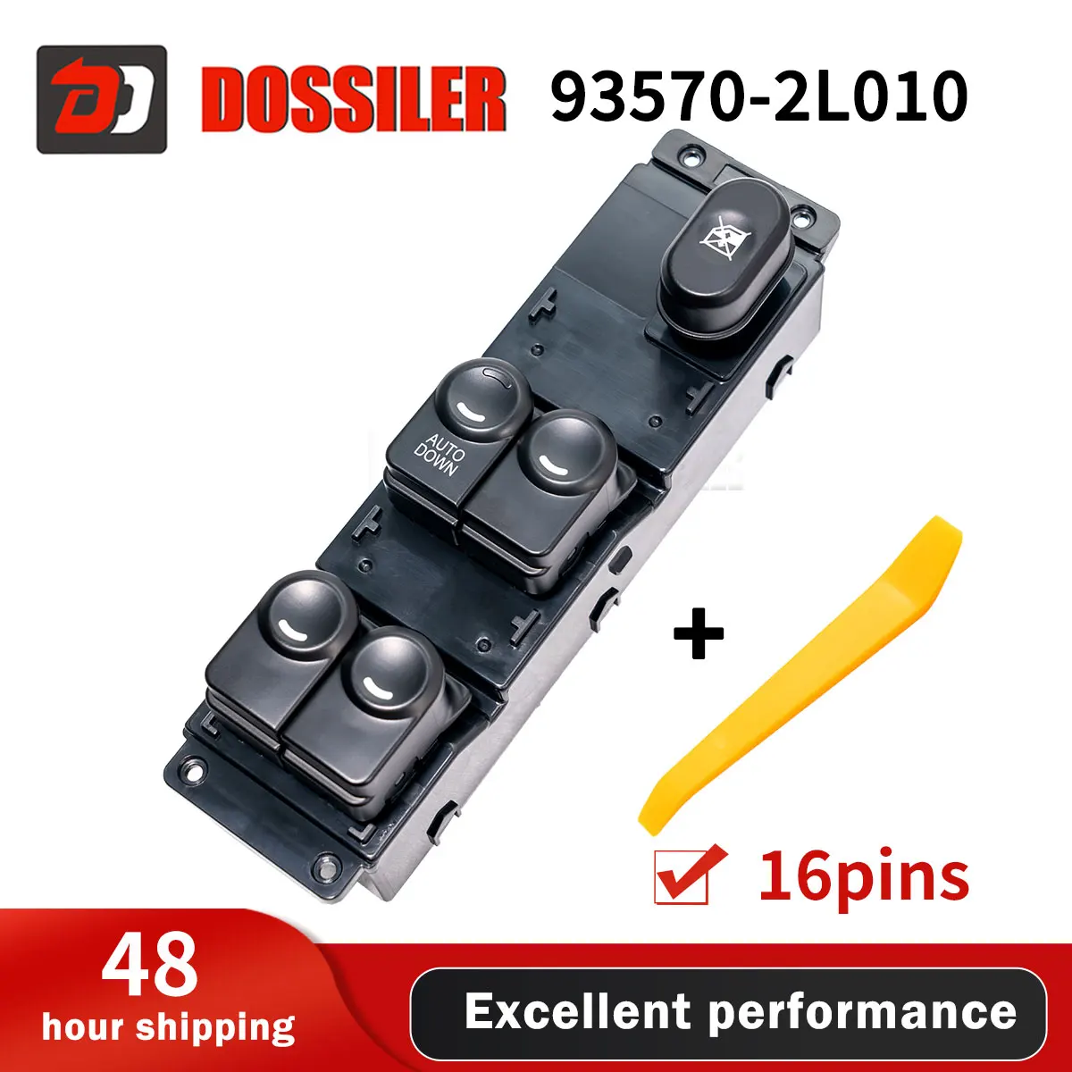 93570-2L010 Dossiler Auto Down Front Left Side Car Window Control Switch For 2008-2011 Hyundai I30 I30cw 935702L010 93570-2L000