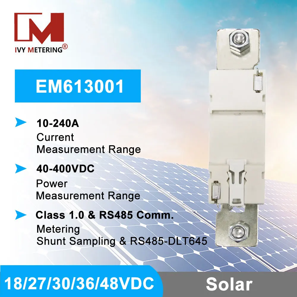 EM613001 Din Rail 150A 40-400V RS485 Energy Monitor DC fotovoltaico Smart Meter per batteria 48V