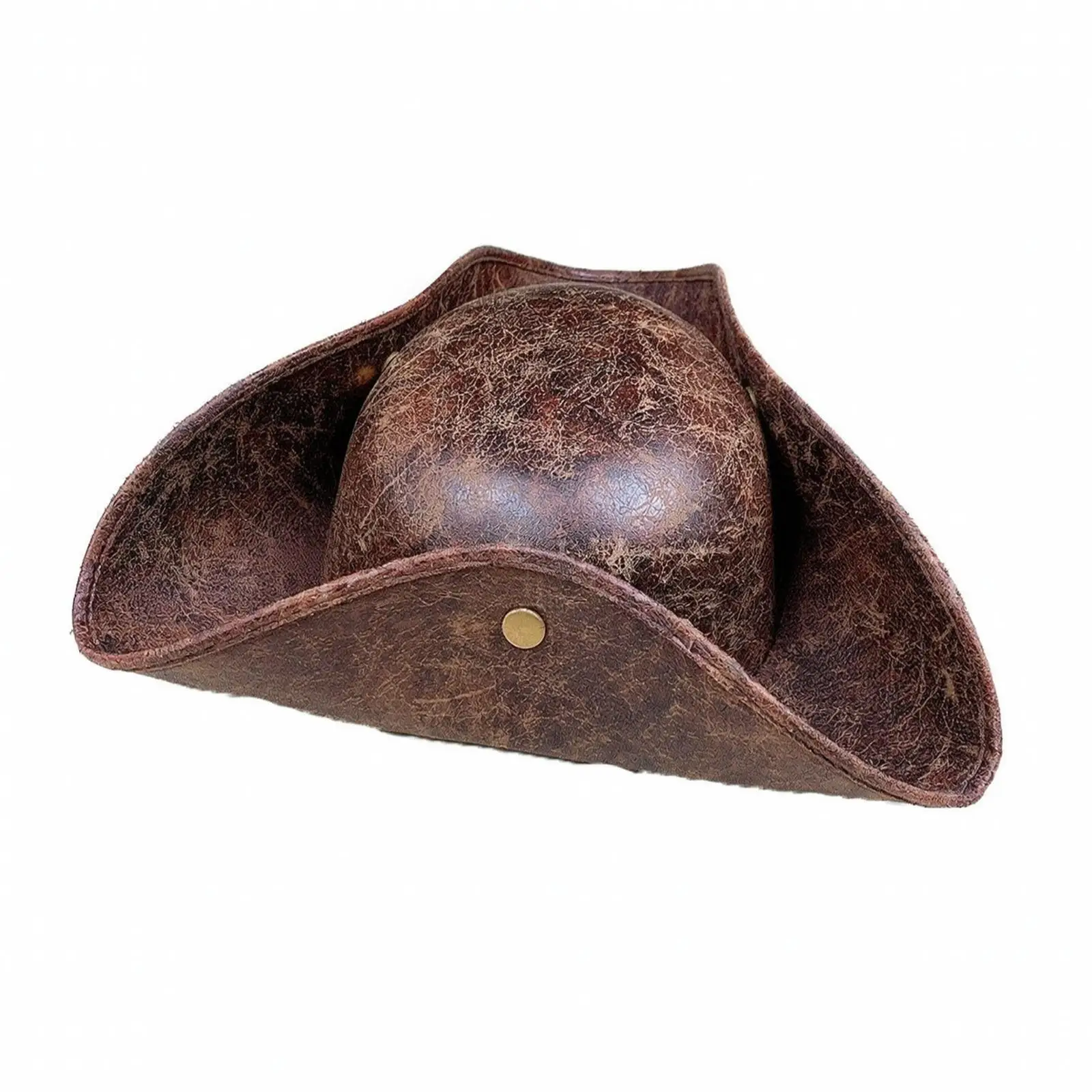 Swashbuckler Tricorn Hat Lightweight Pirate Hat with Metal Buttons Textured for