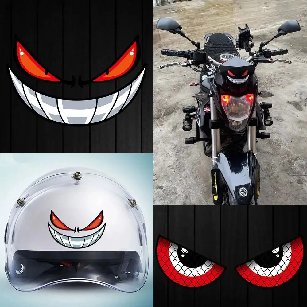 Accesorios Para Moto Reflective Eye Stickers Safety Warning Motorcycle Body Helmet Windshield for Or Car Truck Fuel Tank Caps