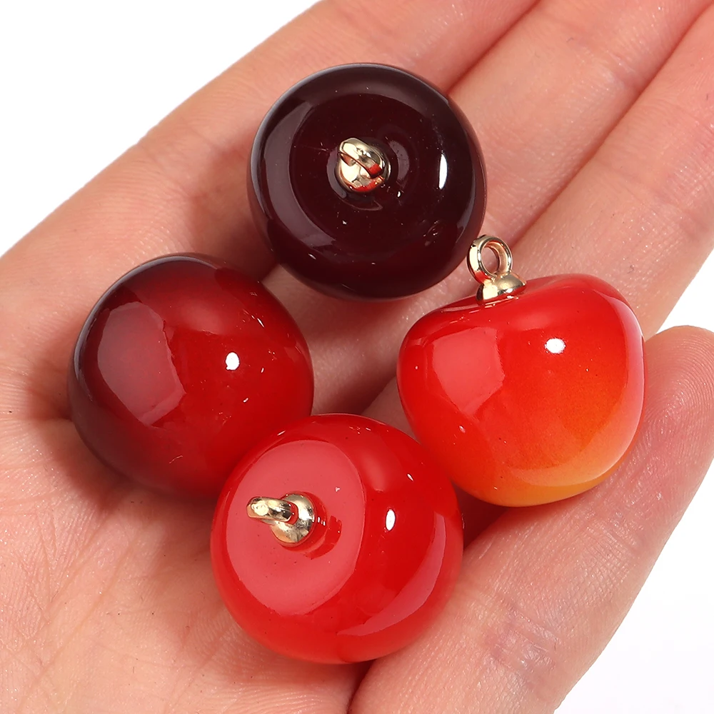 10pcs Cherry Shape Acrylic Charms for DIY Jewellery Making