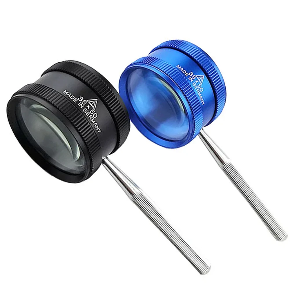 Lupas de Leitura de Ampliação Jóias Lupa Portátil Lente de Lupa Material de Liga de Zinco 50 mm Dia Lupa de Mão 35x