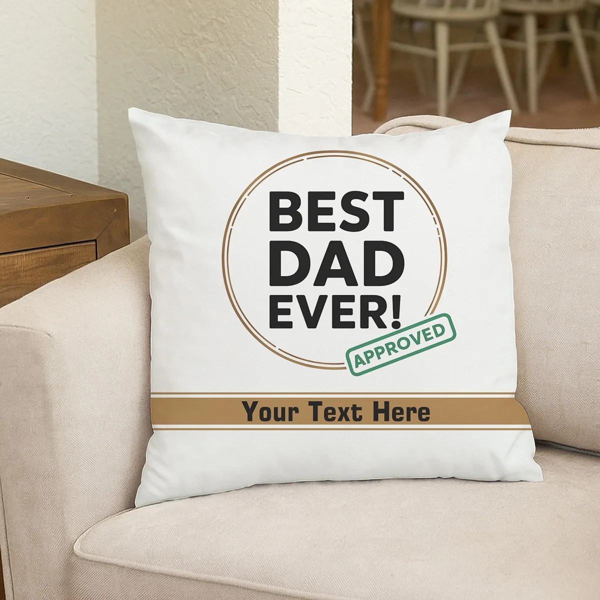 1 Personalized Mom and Dad Pillow Name, Text, Logo, Best Dad, Best Mom, Available in Pink, Green, Brown, Double sided Printing w