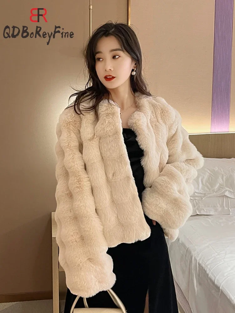 

Women Faux Fur Coats 2024 New in Autumn Winter Faux Fox Fur Fluffy Jacket High Quality Thick Warm Faux Fur Jackets for Women