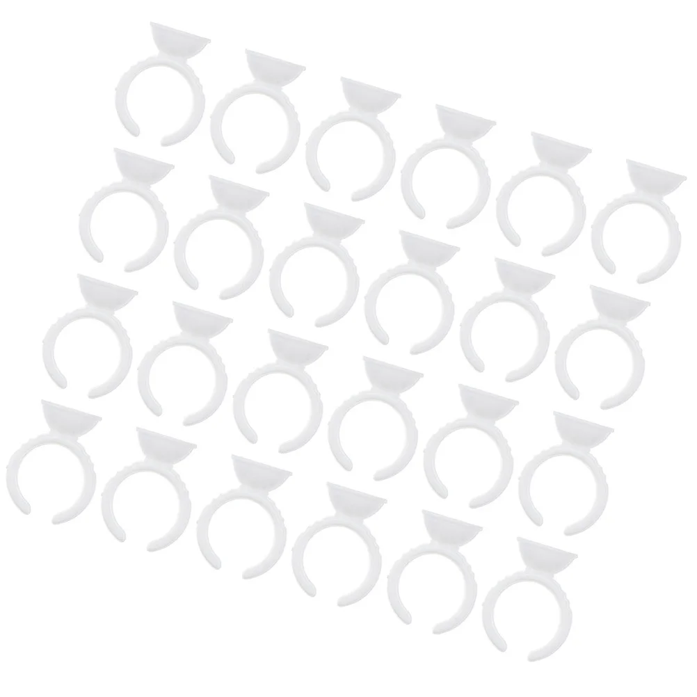 

200Pcs Plastic Rings Lash Glue Cups Portable Ring Holders Eyelash Extension Glue Ring Eyelash Grafting Tool Beauty Supplies