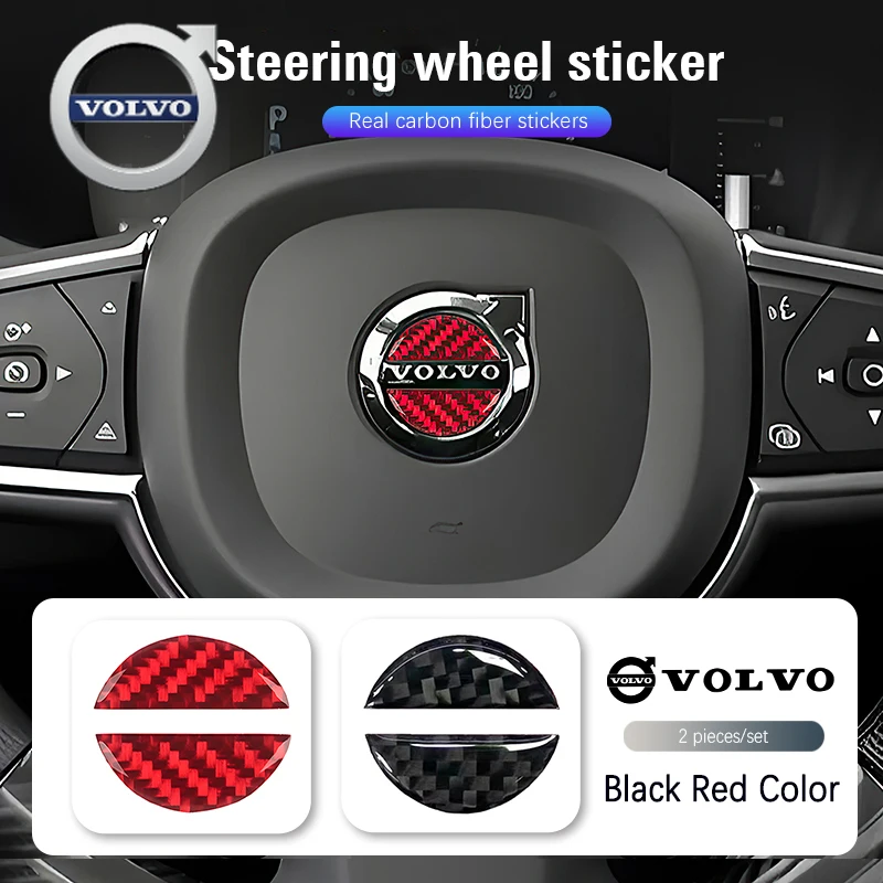 

For Volvo Car Steering Wheel Stickers Carbon Fiber Sticker Accessories For Volvo Xc60 Xc90 V40 V60 S60 V50 V90 S80 C40 XC40 V70