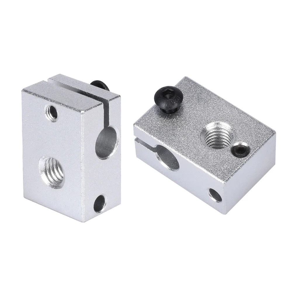 3D-printeronderdelen E3d V6 Verwarmingsblok Officieel Aluminium Blok Naar J-Head Hotend Bowden Extruder V6 Siliconen Sok Verwarmer Thermistor