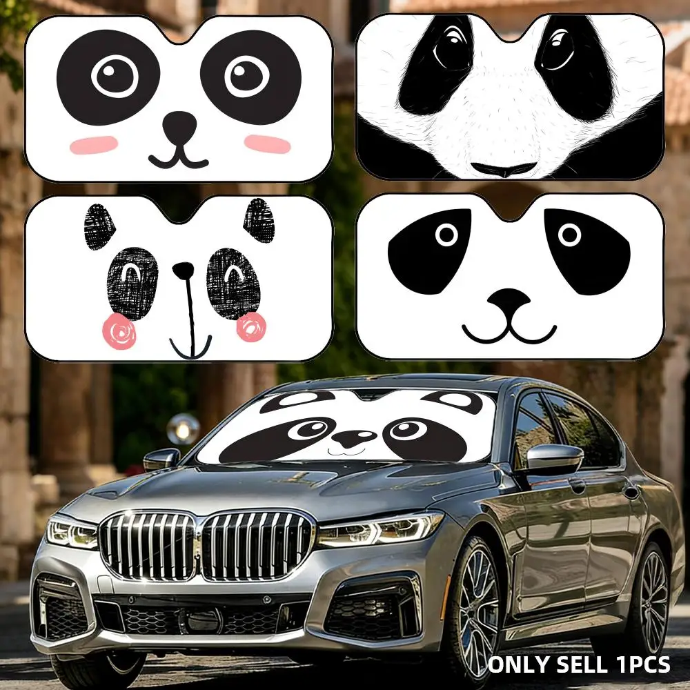 

Солнцезащитный козырек Panda Eyes, складной, универсальный, для лобового стекла автомобиля, защита от УФ-излучения, теплоизоляция, складная накидка