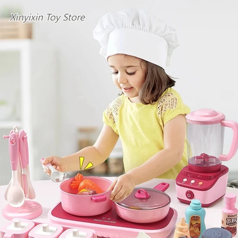 Juego de juguetes de cocina para niños, casa de juego para niñas, bebés, cocinar arroz, utensilios de cocina de simulación para niñas y niños