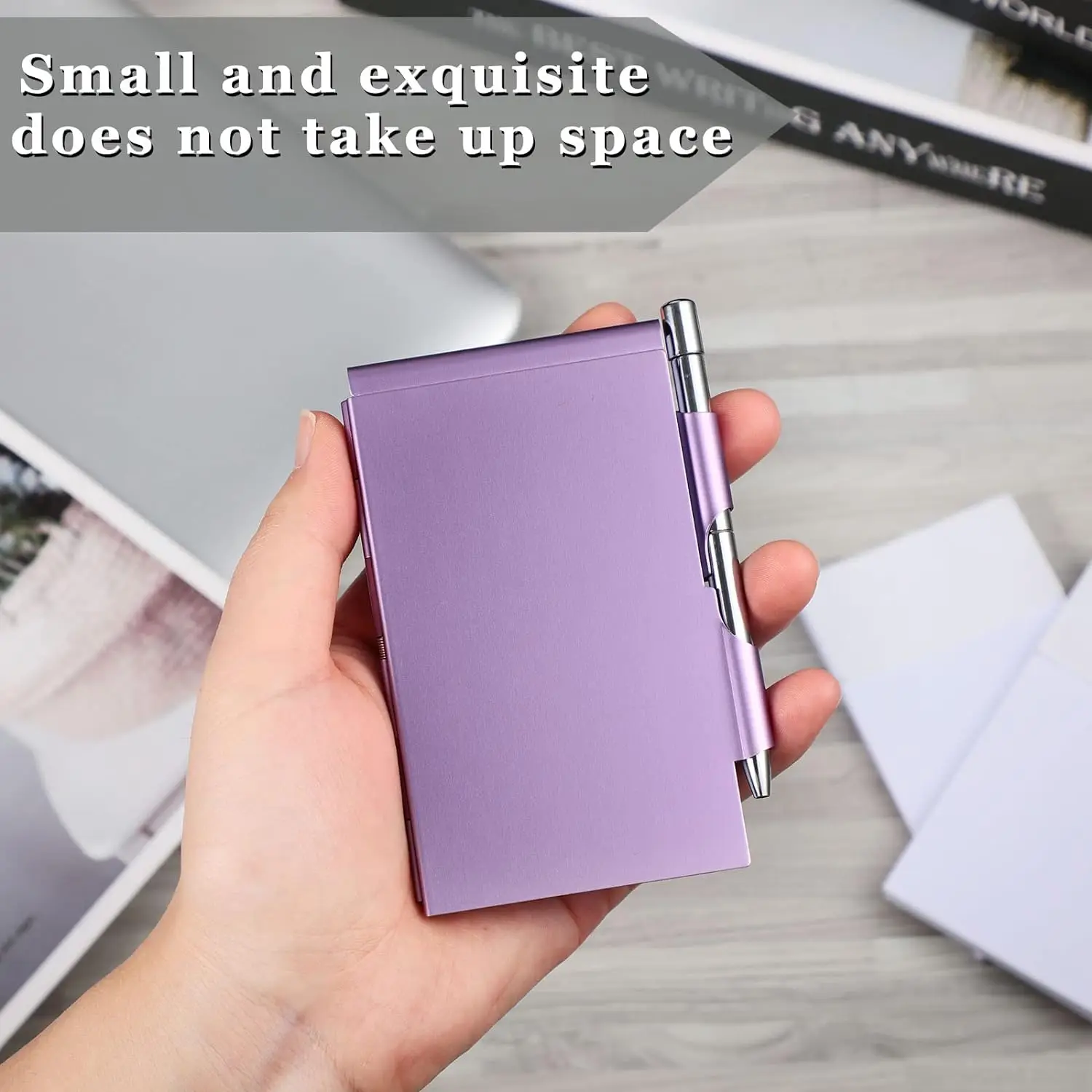 Clamshell Notebook Metal Memo Pads Creative Notebooks Office Notepad Pocket Pen Holder Memorandum Do List Smooth Writing Plan