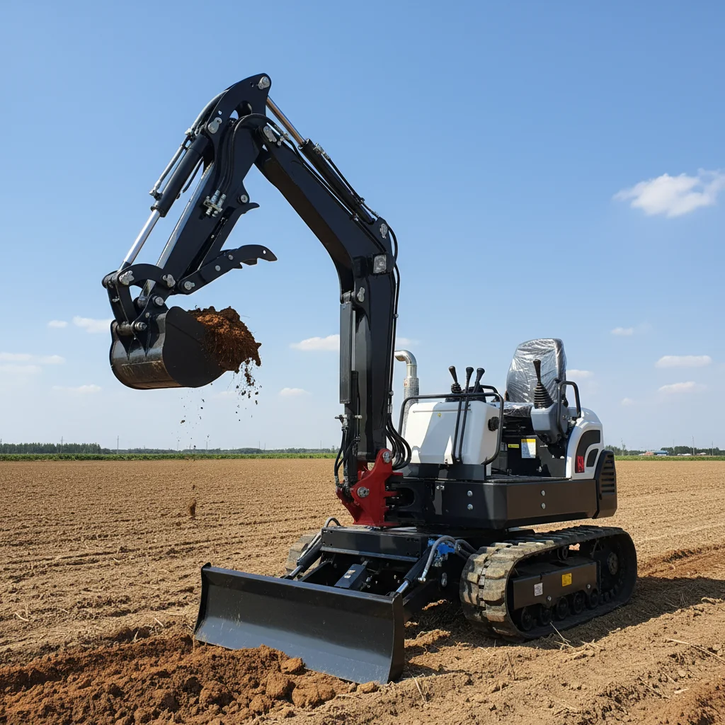 

35HP Compact Crawler Tractor Front Loader EPA Certified Farm Machine With Digger Trencher Ripper Fast Ship