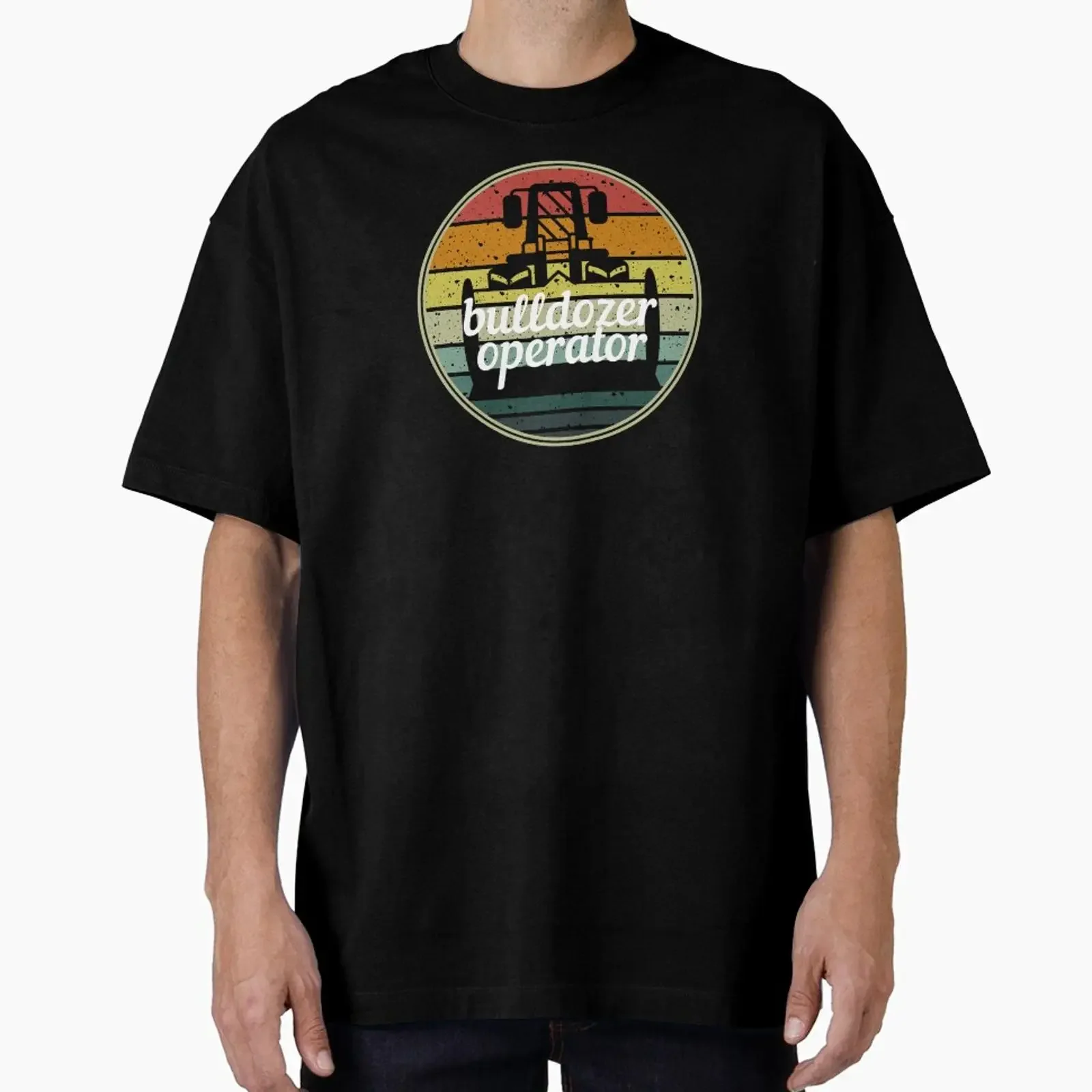 Bulldozer Operator designed and sold by GBDesigner vintage Washed designer clothes Stretched Soft graphic homme Stylish Unisex