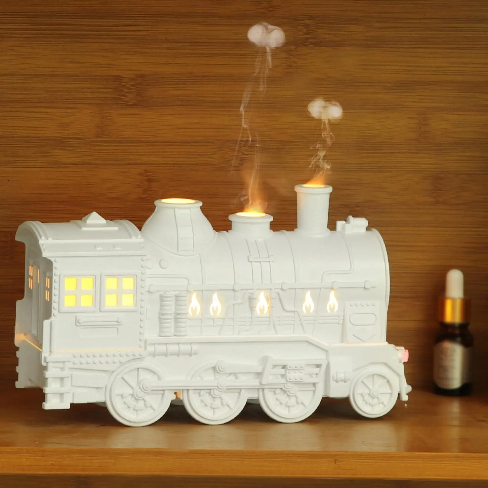 Air Diffusers for Home Steam Train Scented Air Mist Room Diffuser Desk Decor Bedroom Playroom Indoor Plants