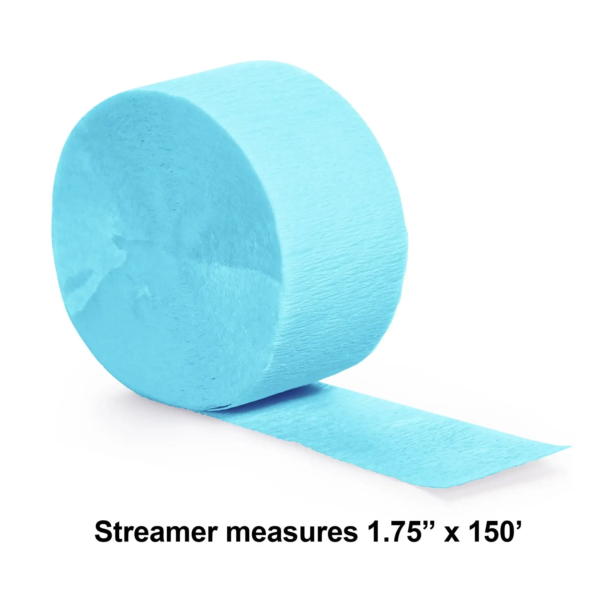 Light Blue Paper Party Streamer, 1.75" x 150