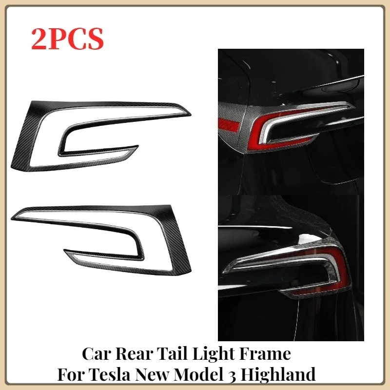 

For Tesla Model 3 Highland Car Rear Tail Light Sticker Cover Car Accessories 100% Real Carbon Fiber Rear Taillight Trim Frame
