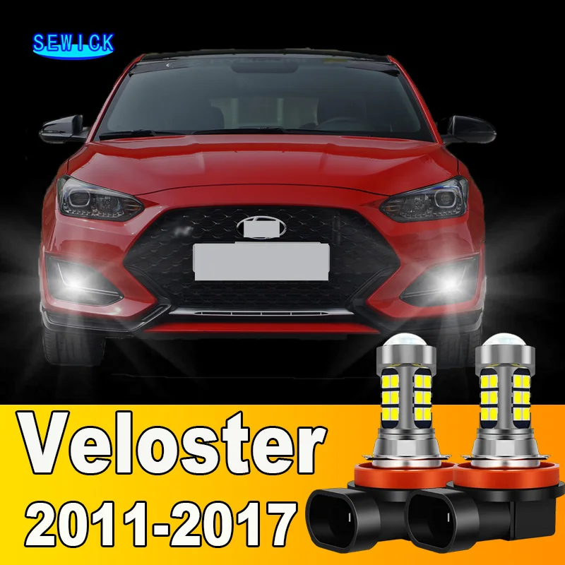 2pcs LED Front Fog Light Bulb Accessories For Hyundai Veloster 2011-2017 2012 2013 2014 2015 2016