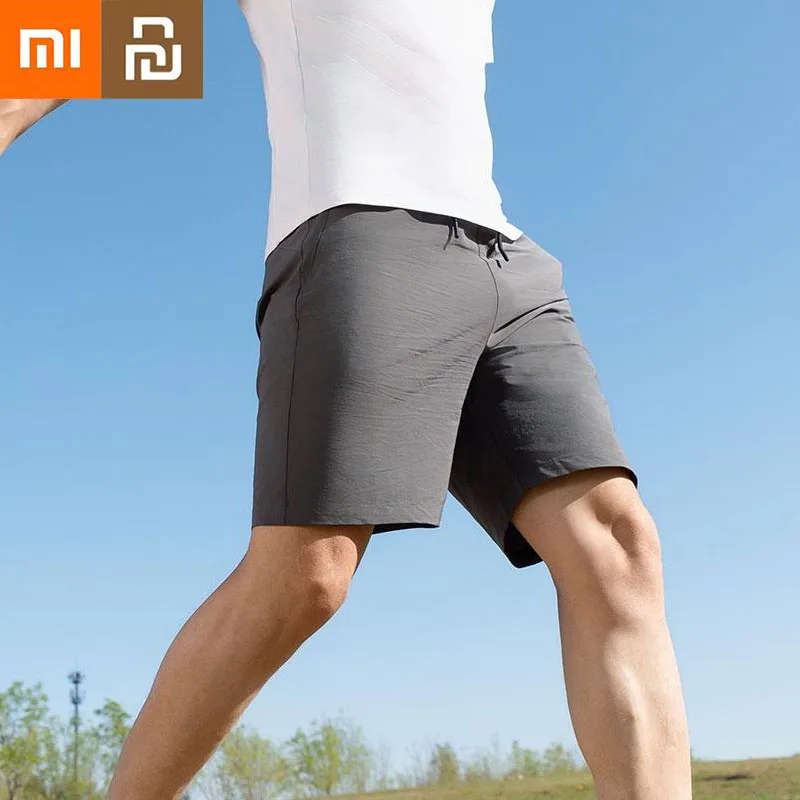 Youpin Xiaomi Mens Sports Pocket Solid Drawstring Board Trunk Beach Short Pants Shorts Summer Zippered Pocket Loose Sweatpants