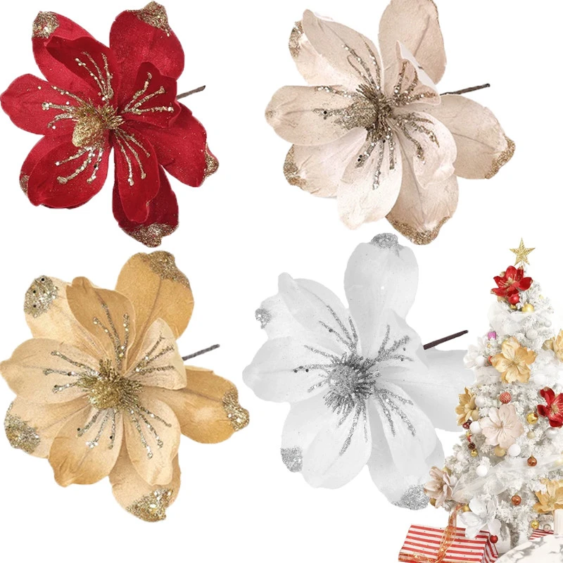 1 قطعة الزهور الاصطناعية 24 سنتيمتر الزهور وهمية شجرة عيد الميلاد الديكور عيد الميلاد ديكور المنزل لوازم الحفلات السنة الجديدة حلية اكسسوارات