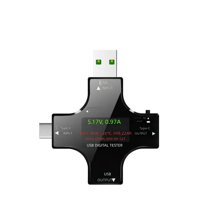 for English Version Torch for Cross Multi-function Mobile Phone Charger Detector USB Test Ripple Voltage Ammeter