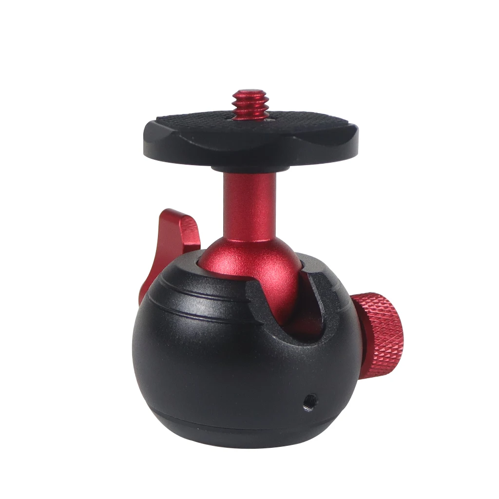 알루미늄 합금 미니 삼각대 볼 헤드 모니터 브래킷 홀더 360 학위 파노라마 1/4 "삼각대 헤드 DSLR 카메라 4kg로드