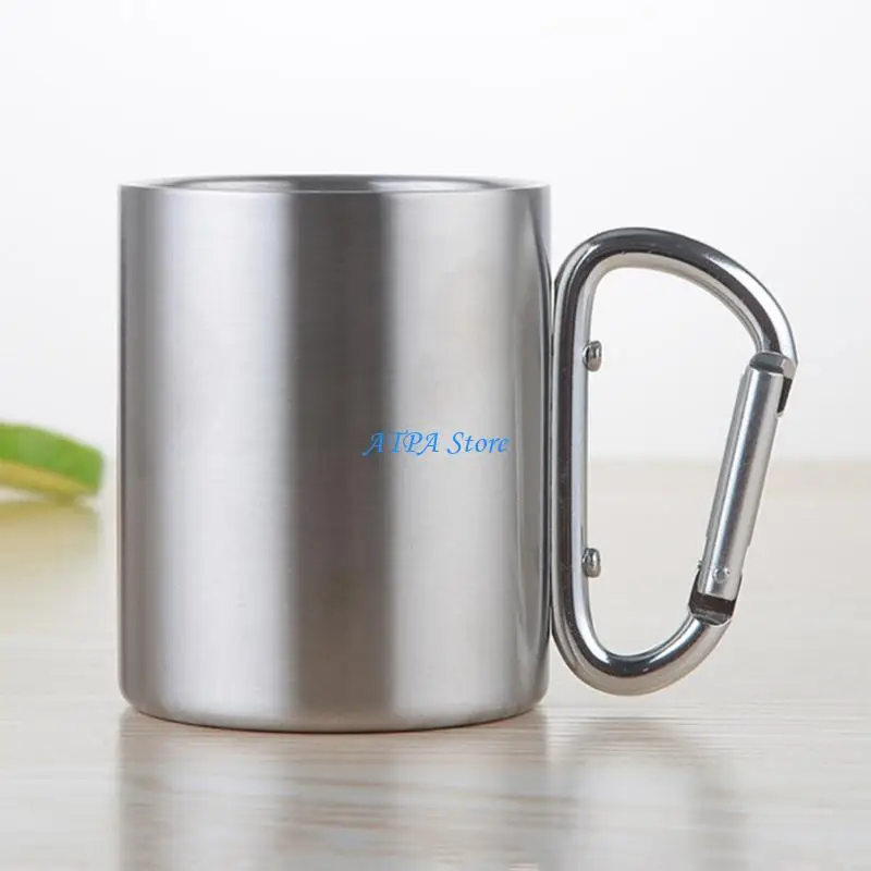 U13C 220ml DIY Customize Stainless Steel Travel Mug with D-Ring Carabiner Hook Handle