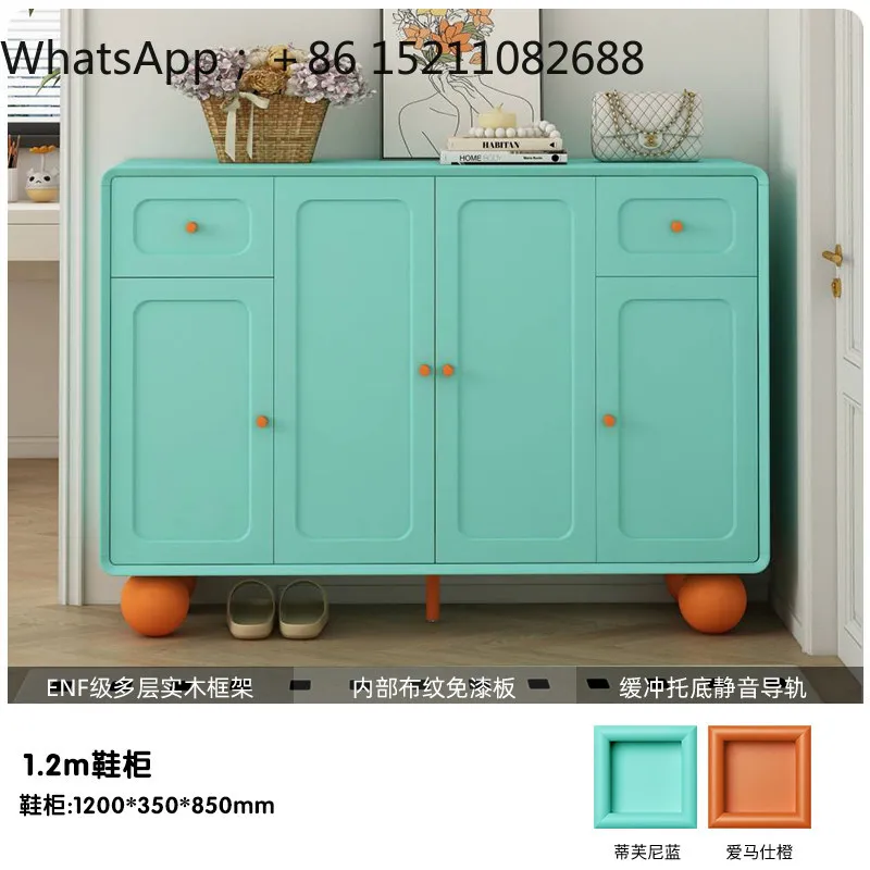 LLY simple-tone cream-style shoe cabinet is popular, and the entrance cabinet is extremely narrow at the door of the home.
