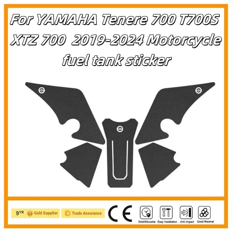 

Motorcycle Sticker Tank Non Slip Tank Traction Side Pad Protective Decal For YAMAHA Tenere 700 T700S XTZ 700 2019-2024