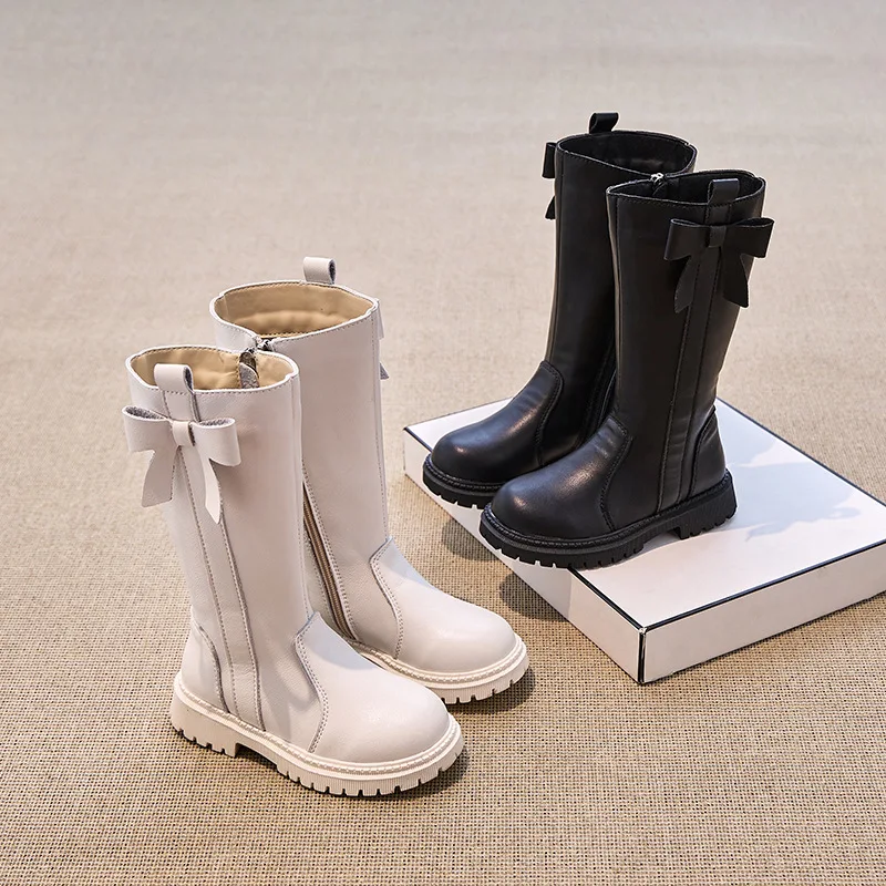 

Детские высокие сапоги, осенне-зимние модные сапоги до колена для верховой езды, студенческая детская обувь из натуральной кожи для выступлений принцессы для девочек