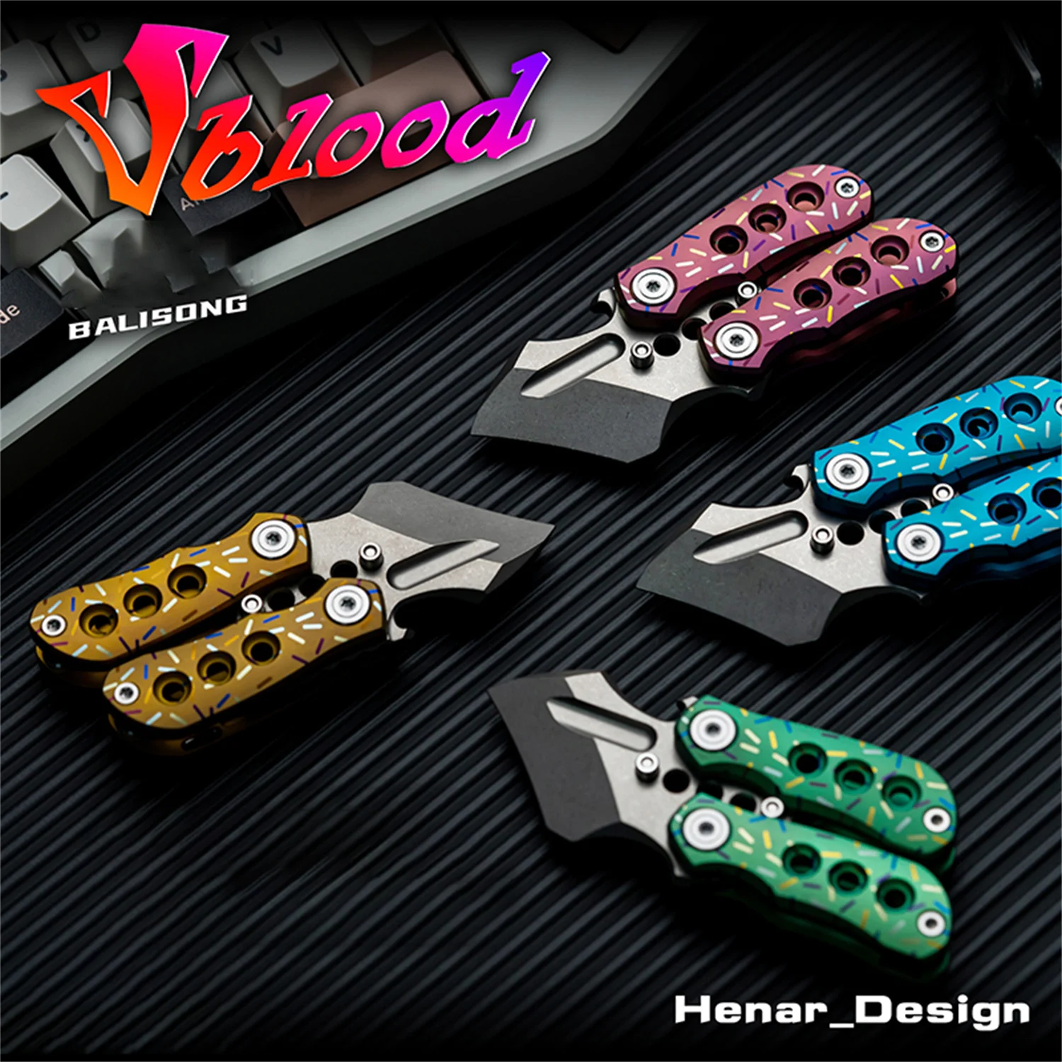 WANWU EDC Vblood Titanium alloy TC21 Compact Utility Knife Outdoor Crowbar Multifunctional Tool Bottle Opener