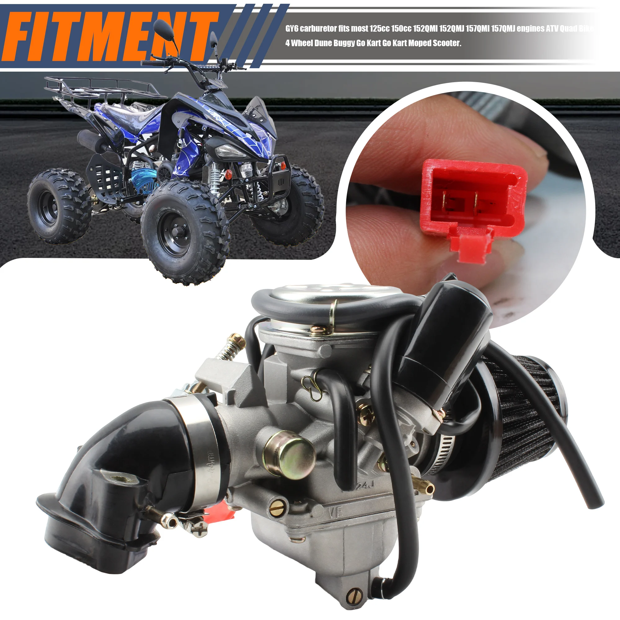 26 mm PD24J Motorrad Vergaser Verteiler Moped ATV QUAD GY6 125 150 152QMI 157QMJ Hochleistungs-Roller-Zubehör