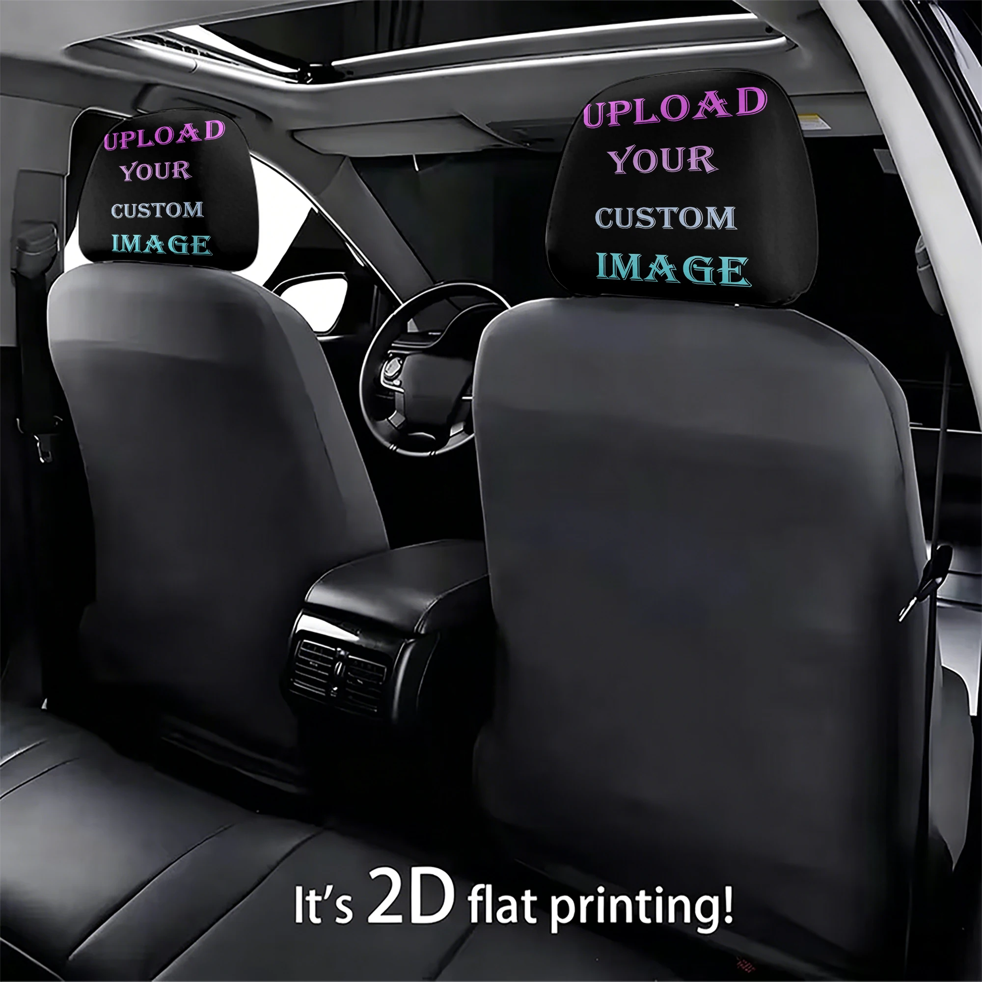 2pcs Custom-made car headrest covers, available in a wide variety of designs and styles—the ideal choice for your car’s interior