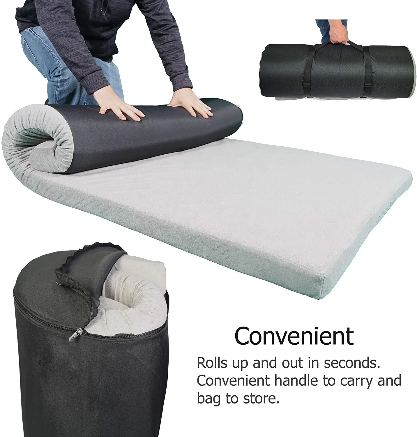 

Ultra-light Comfortable 15cm Thick Waterproof Memory Foam Mattress Pad Portable Folding Design for Indoor Outdoor Travel Camping