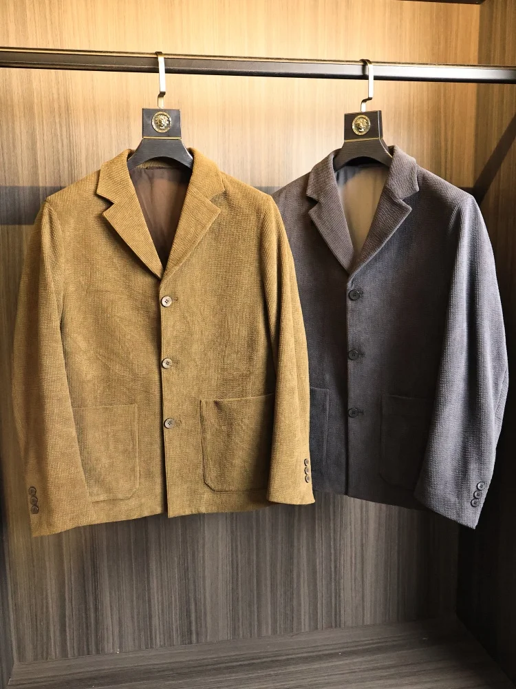 

Вельветовый повседневный костюм, жилет Faion Urban Youth Busin, пригородный плоский воротник, осенний полиэстер, спандекс, длинный све