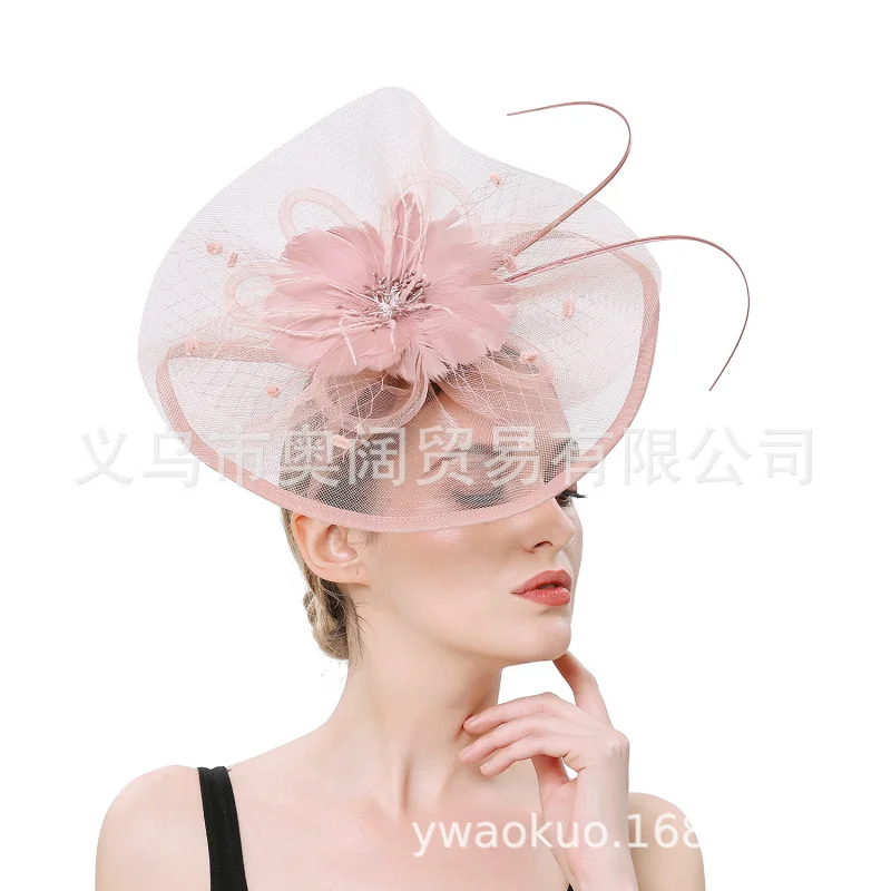 

Vintage Boutique Horse Racing Festival Tea Party Hat Bride Net Veil Hair Flower Hot Sale Hair Clip Hair Accessories Wholesale