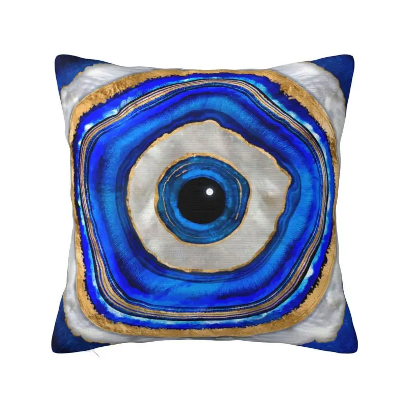 

Custom Evil Eye Watercolor Agate Cushion Cover 45x45cm Soft Modern Pillow Cases