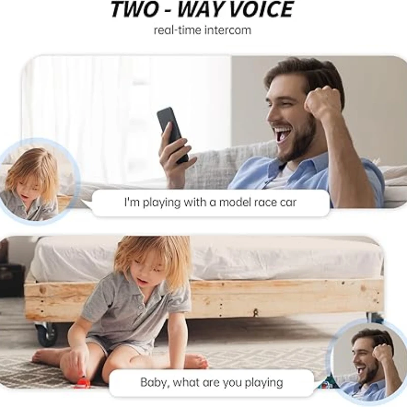 روبوت الكاميرا الداخلية |   كاميرا الحيوانات الأليفة، صوت ثنائي الاتجاه، رؤية ليلية ملونة، كاميرا للحيوانات الأليفة/الطفل مع تطبيق جوال، كاميرا تجسس، تتبع الحركة